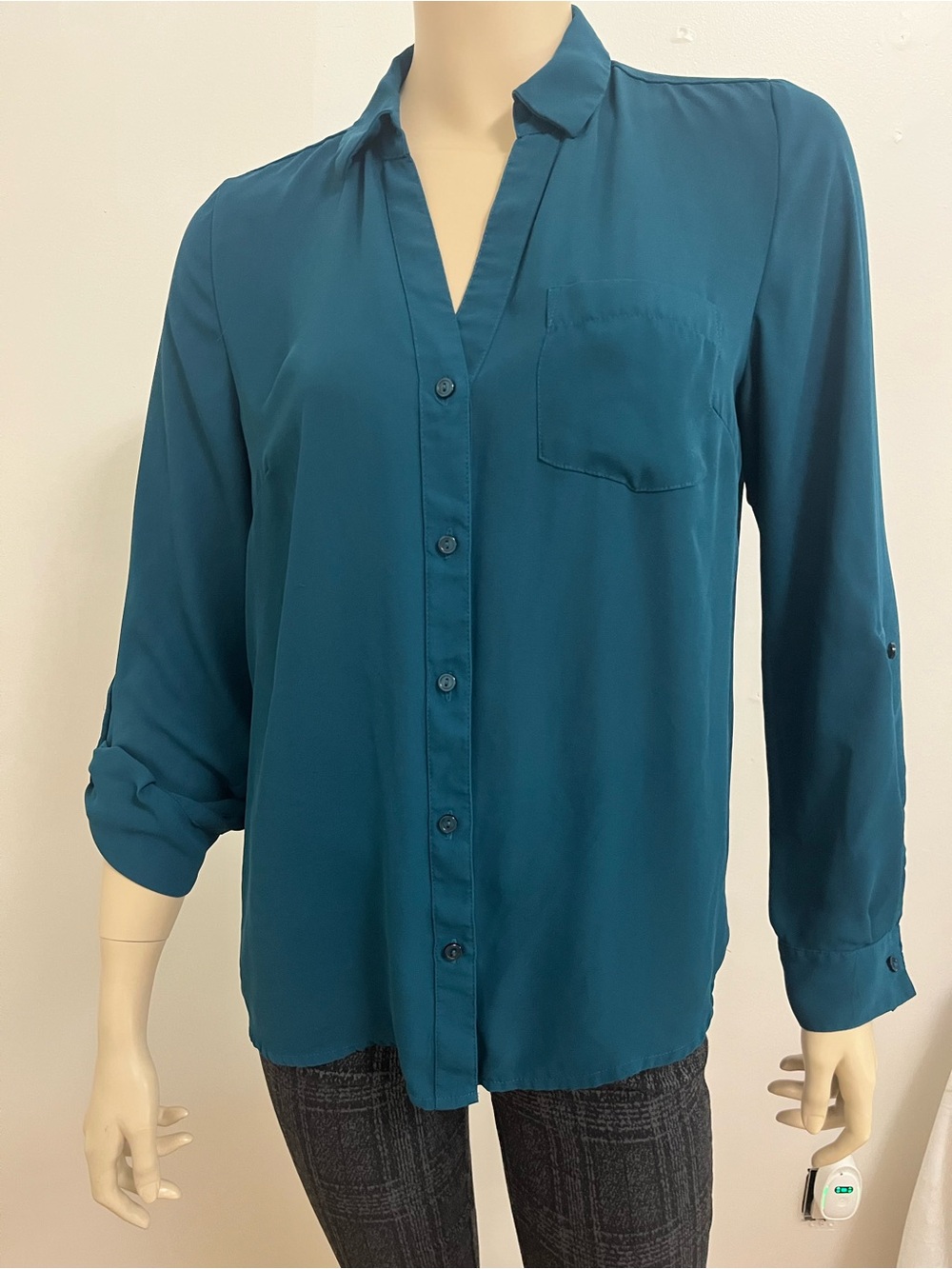 The Limited Teal Button-Front Blouse